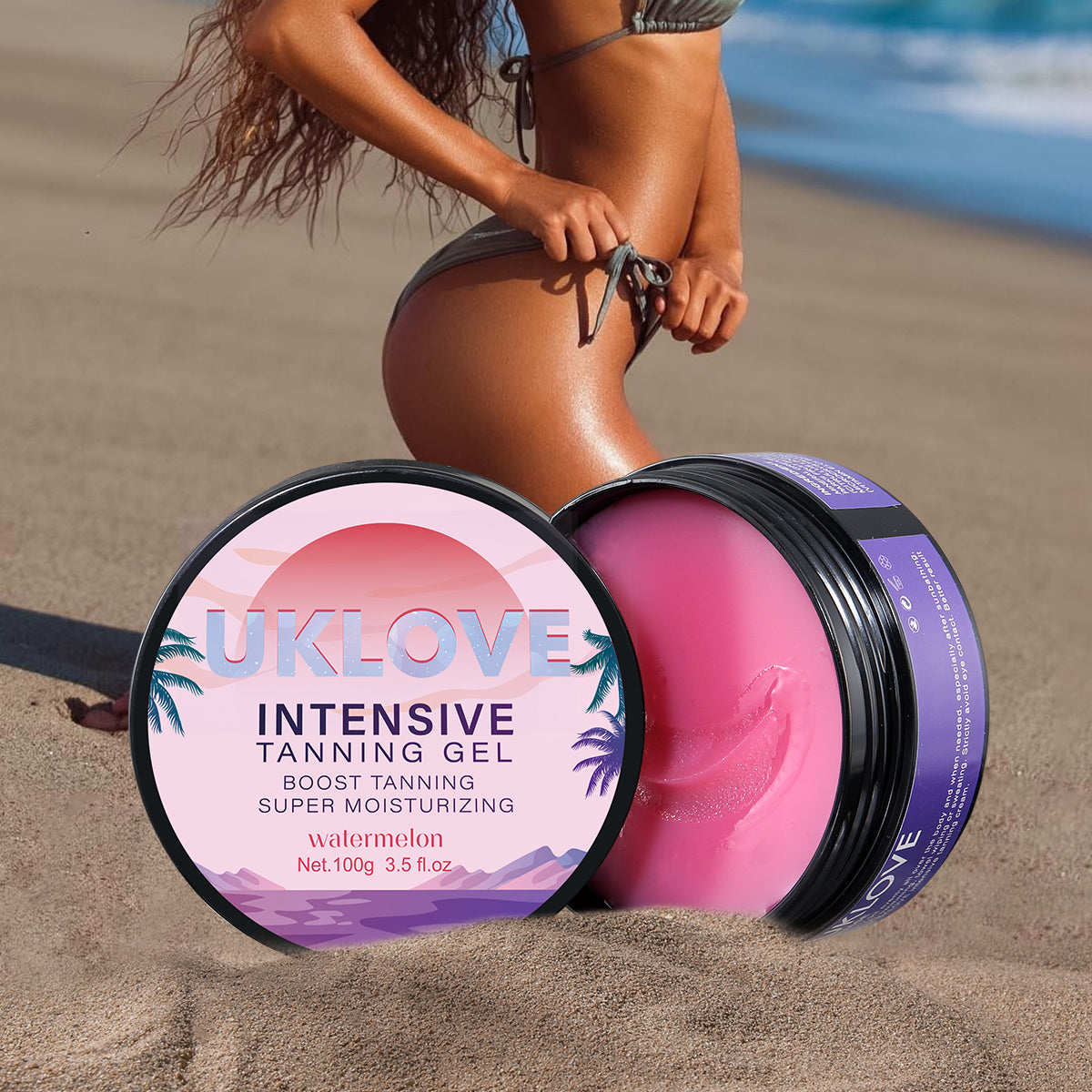 UKLOVE tanning gel watermelon fragrance intensive boost tanning